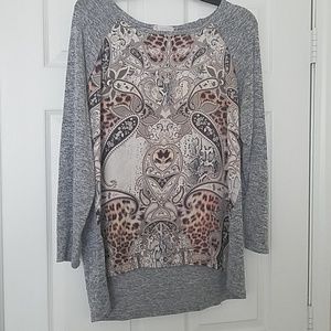 CB Raglan Sleeve Animal Style Tunic Top Sz XXL